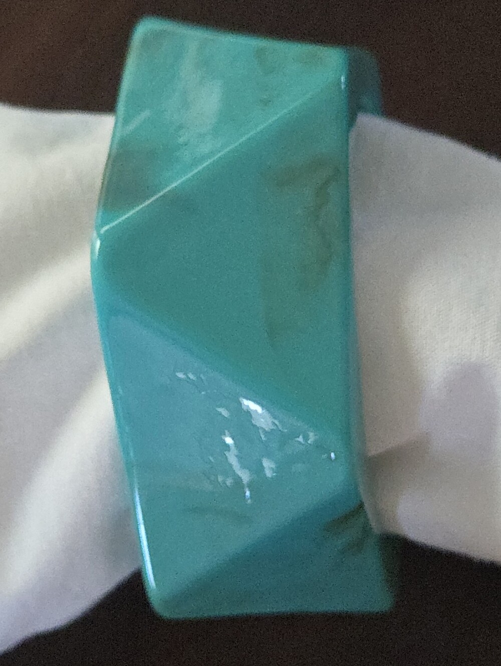 Turquoise Resin Geometric Cuff Bracelet - Women Jewelry Bracelets - Picture 6 of 9